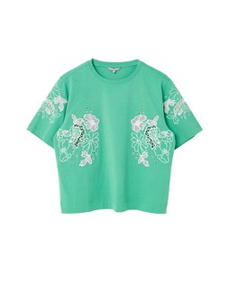 Green & White Floral Embroidered T-Shirt £45 €59