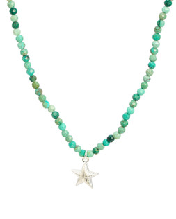 Hestia Beaded Turquoise Silver Star Pendant Necklace