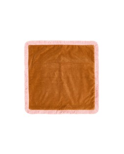 Issey Burnt Orange Velvet Fringed Cushion Cover 45x45cm