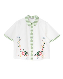 Ivory Stripe Collar Woven Shirt