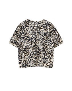 Leopard Print Button Up Short Sleeve Sweatshirt £55 €72