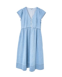 Light Blue Chambray V-Neck Denim Midi Dress £78 €105