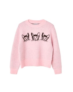 Light Pink Mimi Cat Crew Neck Knitted Jumper £68