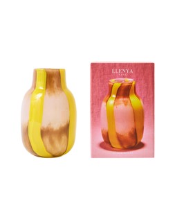 Llenya Yellow Striped Glass Vase €34.50