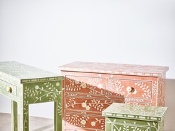 Lohko Rose Pink Floral Inlay Chest of Drawer £995