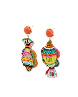 Mabel Embroidered Fish Large Statement Earrings £24 €31.50