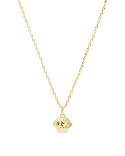 Marie Cupcake Charm Gold Plated Pendant Necklace
