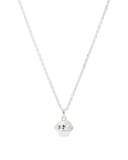 Marie Cupcake Charm Silver Pendant Necklace