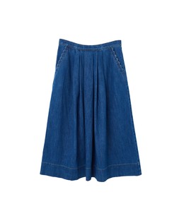 Mid Blue Scalloped Pocket Denim Midi Skirt £68 €89