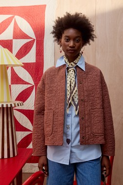 Mocha Brown Floral Quilted Jacket €125
