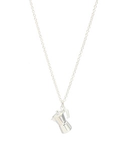 Moka Coffee Pot Charm Silver Pendant Necklace £48