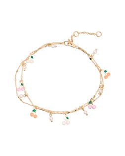 Molly Multi Cherry Charm Double Row Bracelet £22.50