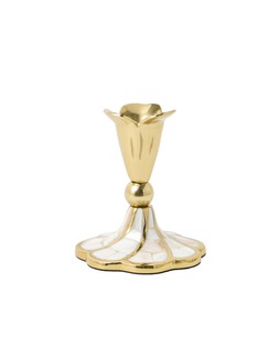 Mother of Pearl Gold Candlestick Holder