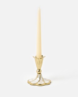 Mother of Pearl Gold Candlestick Holder
