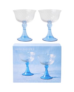 Nova Blue Champagne Saucers Set of Two €29.5