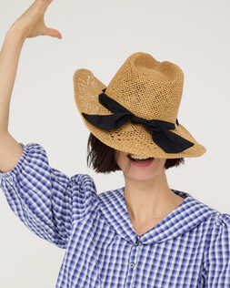 Open Weave Cowboy Hat with Bow Trim £28
