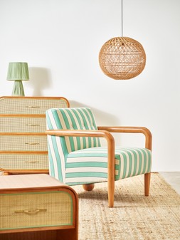 Pablo Green Striped Armchair£545
