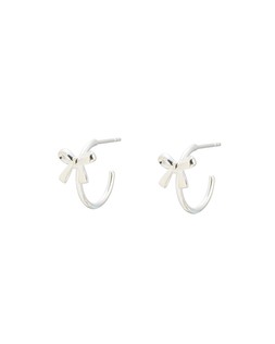 Paloma Bow Silver Hoop Earrings £42