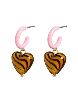 Pamela Heart Charm Drop Hoop Earrings £18 €23.50
