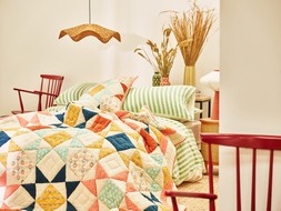 Patchwork Autumnal Multicoloured Cotton Quilt £165