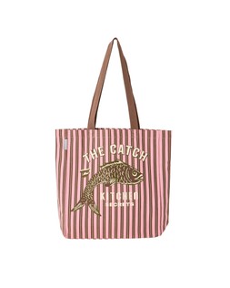 Pink & Brown Striped Fish Fabric Tote Shopper Bag £22