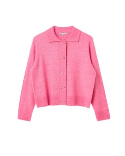 Pink Double Button Through Collared Knitted Cardigan £60 €78