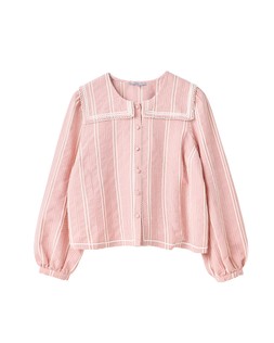 Pink & White Gingham Sailor Collar Blouse £60