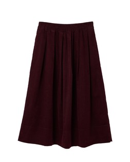 Plum Corduroy Elasticated Waist Midi Skirt £60 €78
