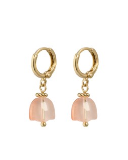 Raye Pink Flower Charm Drop Huggie Earrings £14.50 €19