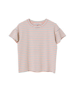 Red & Blue Striped Frill Sleeve T-Shirt £40 €52