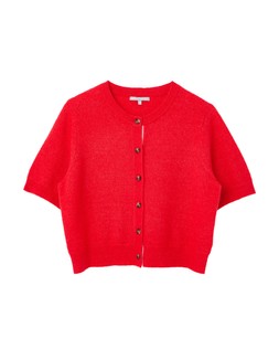 Red Fluffy Short Sleeve Cardigan £60 €78