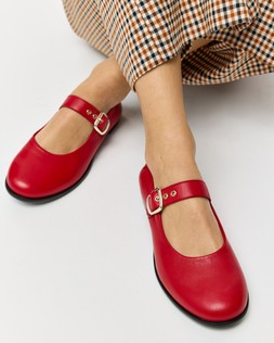 Red Leather Ballet Shoes