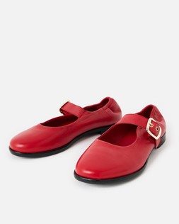 Red Leather Ballet Shoes