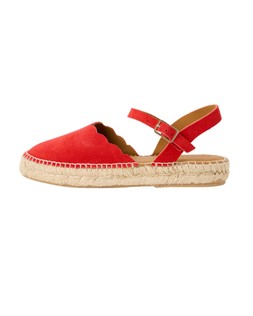 Red Suede Scalloped Edge Espadrille Sandals £75 €98