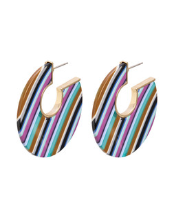 Romy Stripe Resin Large Hoop Earrings £19.50