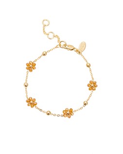 Rosa Brown Beaded Flower Chain Bracelet £19.50