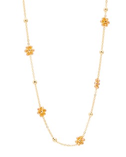 Rosa Brown Beaded Flower Chain Necklace £24