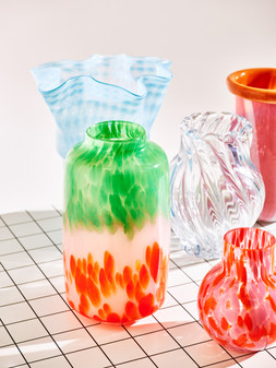 Rubi Pink & Orange Speckle Glass Vase £16