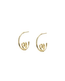 Sara Heart Gold Plated Hoop Earrings £42