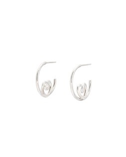 Sara Heart Silver Hoop Earrings £42