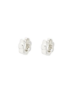 Senna Scalloped Flower Silver Clicker Hoop Earrings £39.50