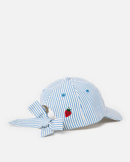 Striped Cap Hat with Bow