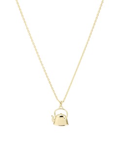 Teapot Charm Gold Plated Pendant Necklace