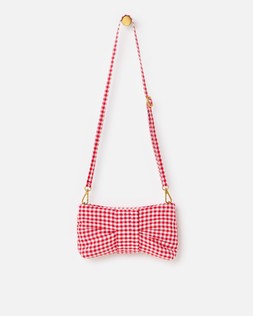 Tina Red Gingham Bow Clutch Bag