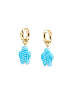 Tina Turtle Charm Drop Huggie Earrings £18 €23.50