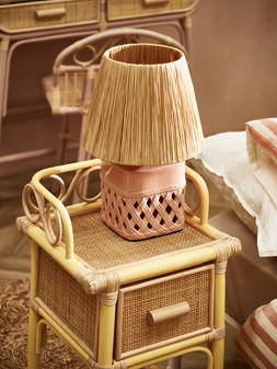 Vero Pink Rattan Bedside Table £170 (2)