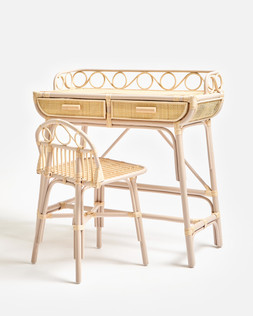 Vero Pink Rattan Dressing Table and Chair £495