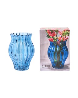 Verro Blue Ribbed Glass Vase €25.50