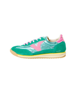 Victoria Saturno Jade Green Metallic & Pink Trainers
