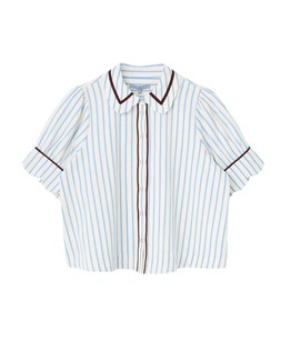White & Blue Striped Scalloped Collar Shirt £58 €76